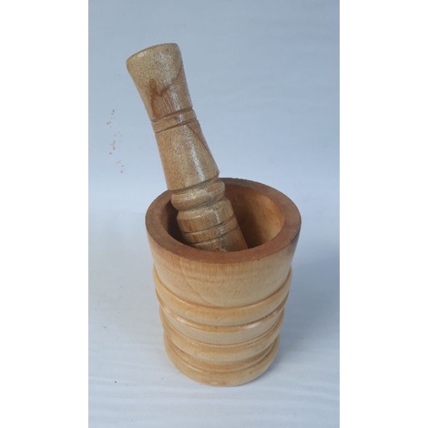 Lumpang Kayu Mini Penumbuk Obat