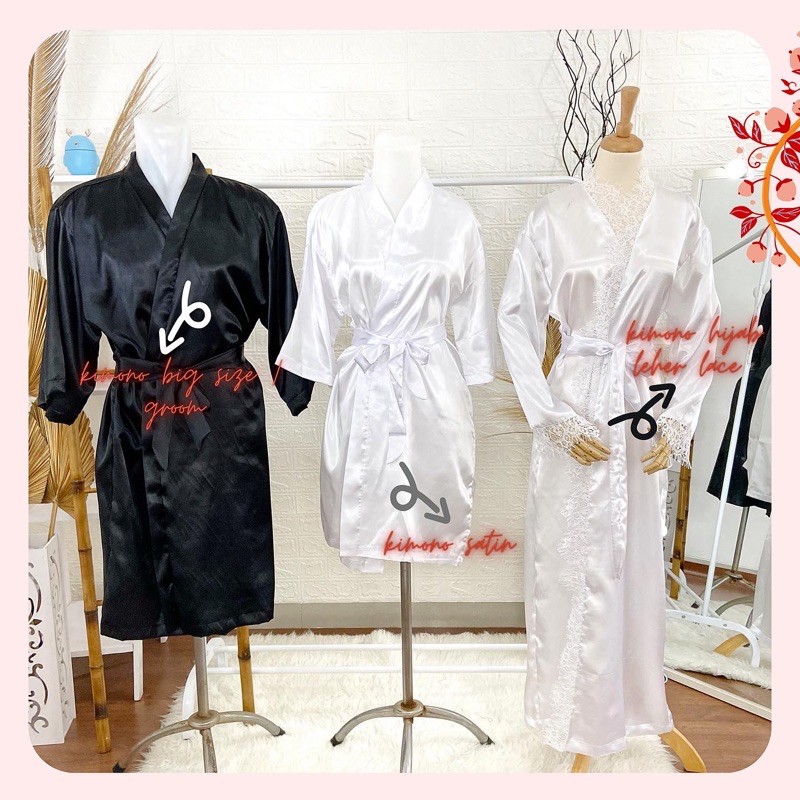 kimono satin bridesmaid / hijab / big size / groom