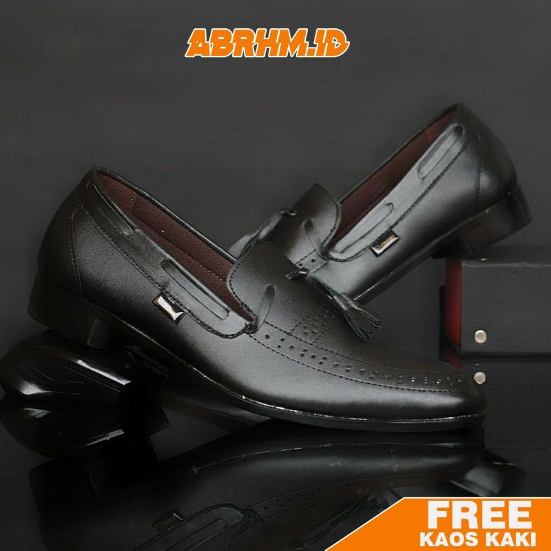 ABRHM x DERROSA Sepatu Formal Pria Sepatu Pria Casual Kulit Asli Sepatu Pantofel Sepatu Kasual Oxford Kerja Kantor Kuliah Kondangan Gaya Keren Kekinian Original Murah Terlaris