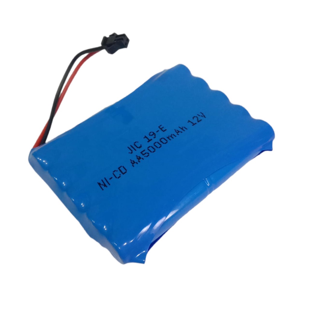 Baterai RC/ Remot Control/ Mainan Anak NI-CD 10X AA 5000mAh 12V Soket Hitam 2 Pin
