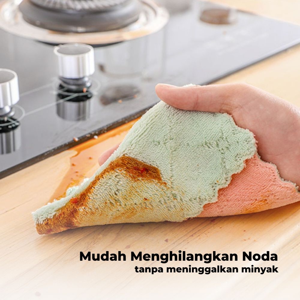 [5PCS] MARKETBIX Kain Lap Microfiber anti minyak Lap Dapur Dengan Daya Serap Tinggi