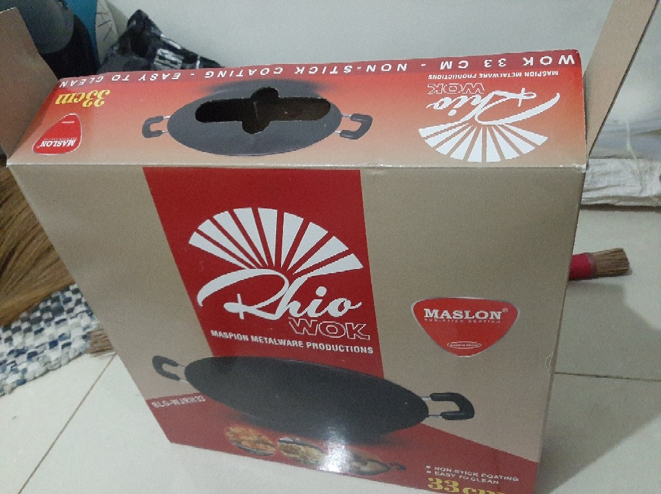 Maspion Wajan/wok Anti Lengket 33 Cm - Rhio Wok Non Stick