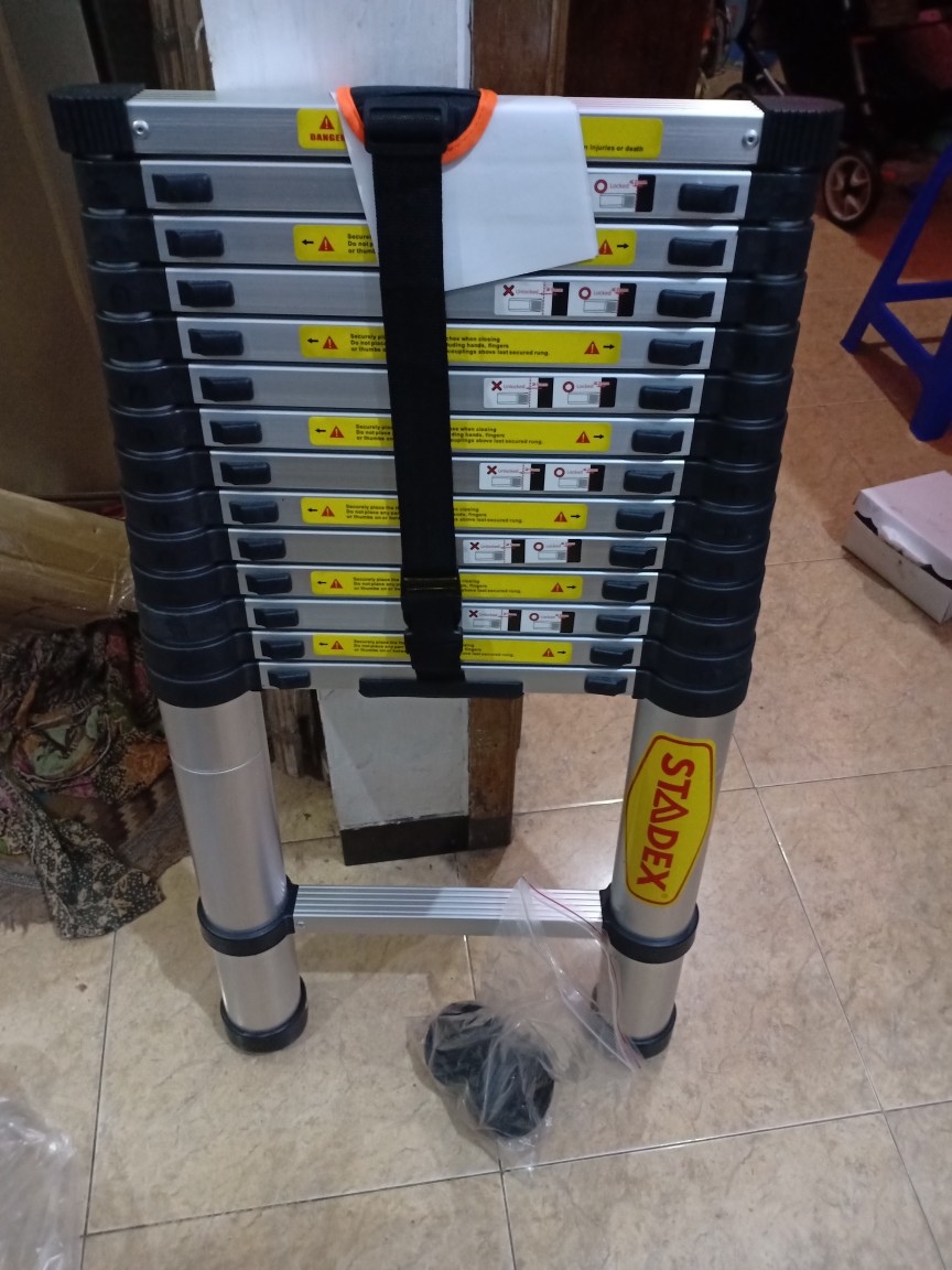 Tangga Lipat Alumunium Teleskopik Ladder 4.4 Meter Single Tangga Telescopic 4.4 M