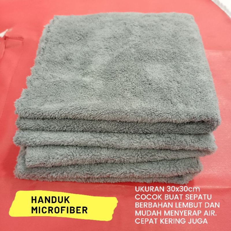 handuk microfiber 30x30cm tebal halus cocok untuk cuci sepatu