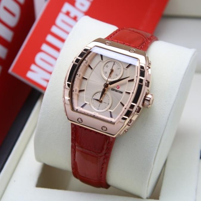 Jam Tangan Wanita Expedition E 6782 / E6782 Red Rosegold barang ada