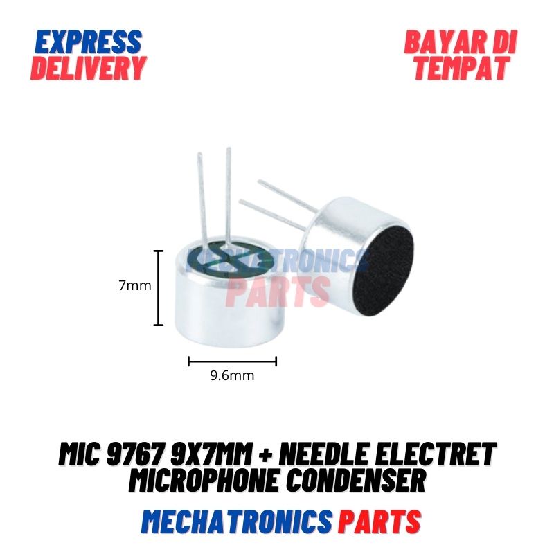 Mic 9767 9x7mm + Needle Electret Microphone Condenser