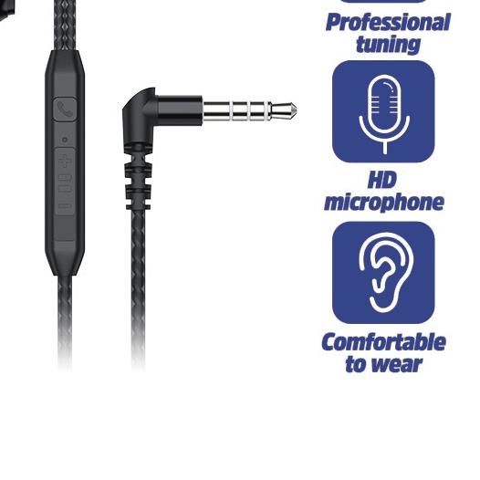 YLV Headset Earphone Gaming Wire Control with Type L Jack Extra Bass