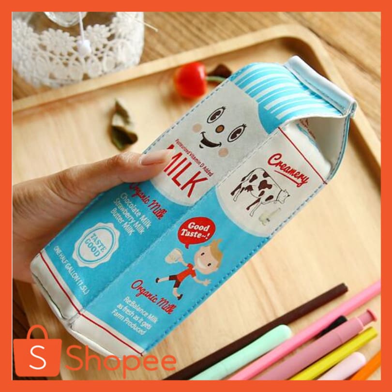 

Terlaris! Kotak Pensil Bentuk Kotak Susu / milk tempat alat tulis tempat pensil