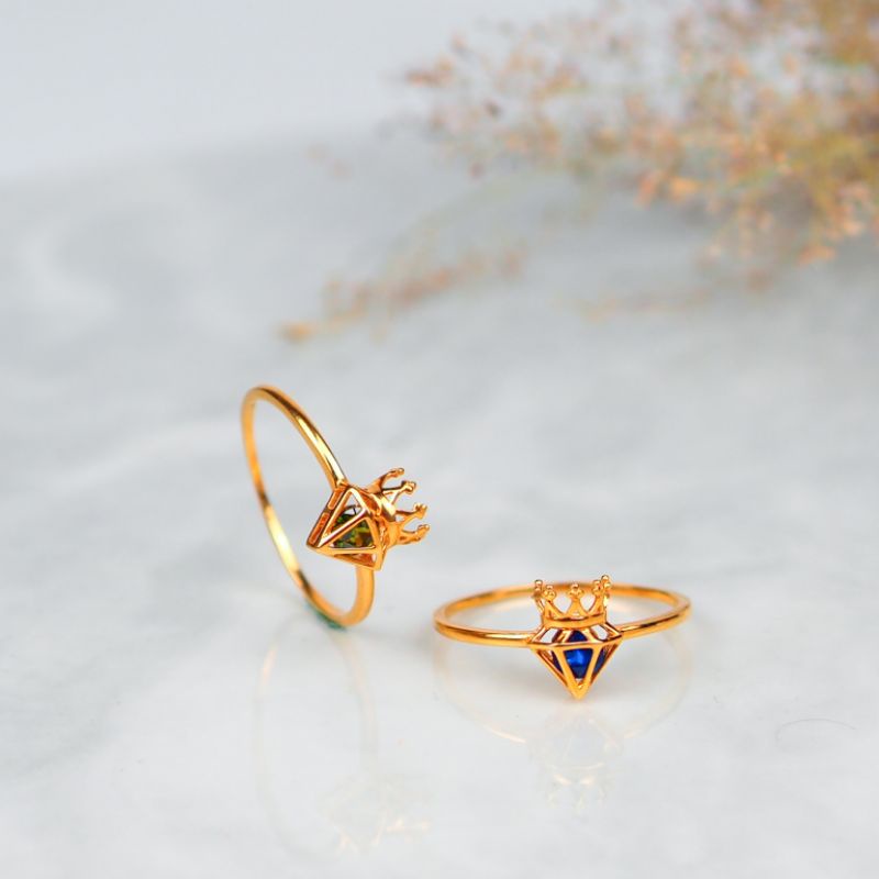 Cincin Emas Birthstone!! New Model! - Toko Emas Gadjah