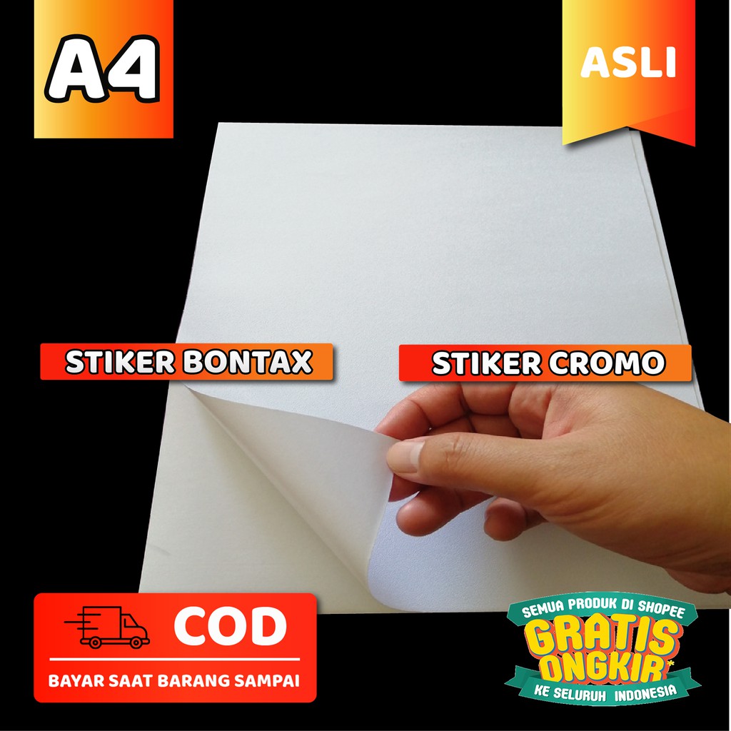 Kertas Stiker Polos Glossy A4 Isi 50 Untuk Printer Inkjet