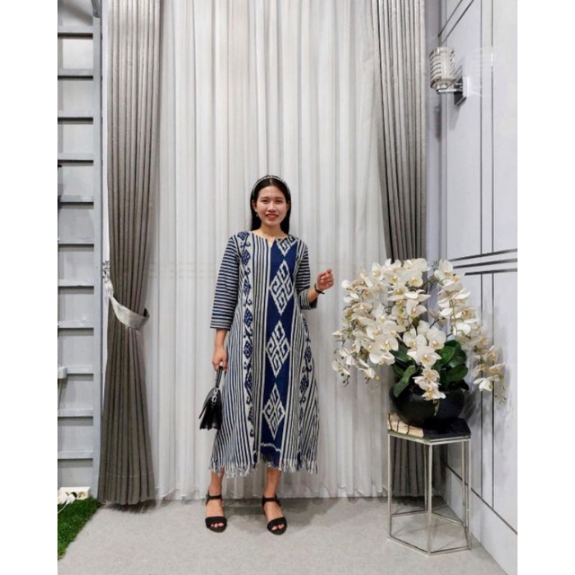 BAJU TENUN JEPARA BAJU TENUN TROSO DRESS TENUN DRESS WANITA DRESS ETNIK DRESS KERJA