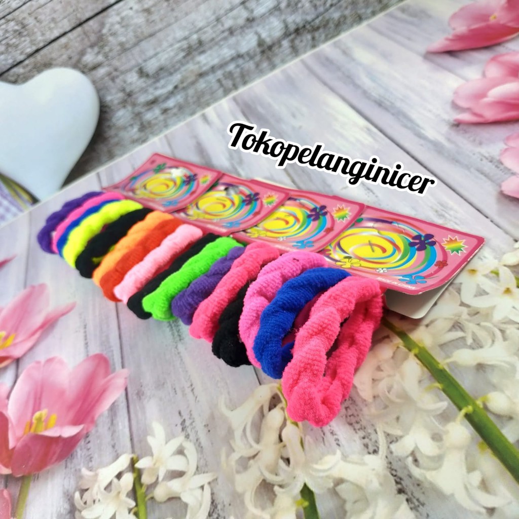 Karet Rambut Simpel - Elastis | Motif &amp; Warna Random murah Tokopelanginicer