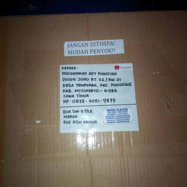Kotak Hantaran Seserahan Kawin Box Lamaran Set-3 Tile Merah Pink Ungu Coklat