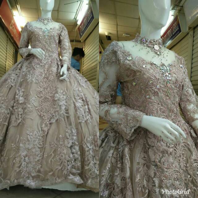 kebaya gown rose gold