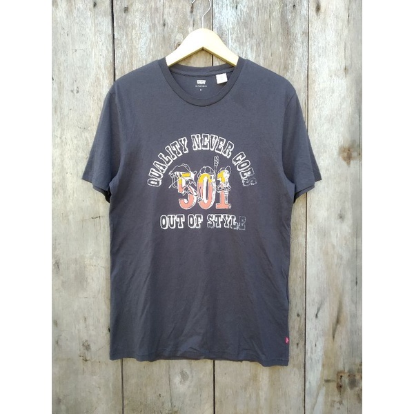 kaos levis 501 warna abu abu size M second original