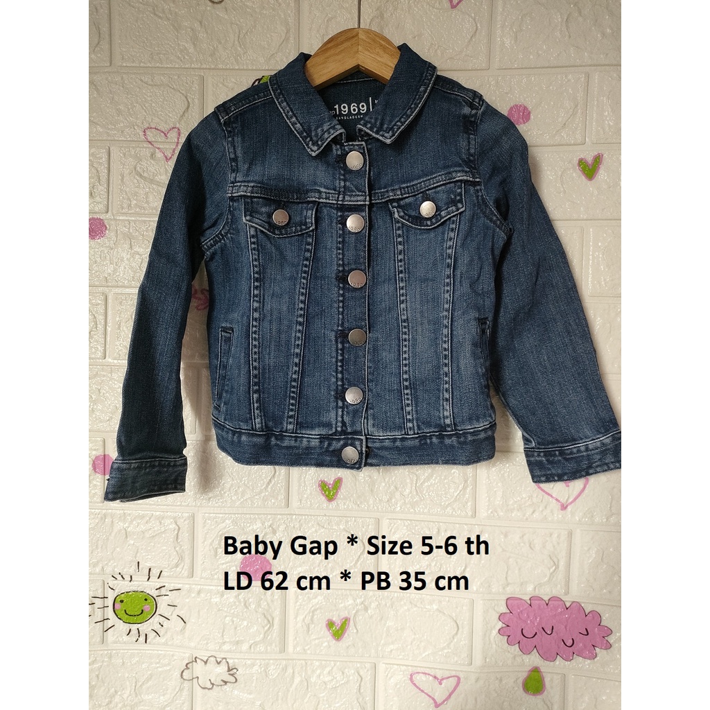 PRELOVED JAKET CARDIGAN ROMPI BABY GAP ANAK 5-6 TH