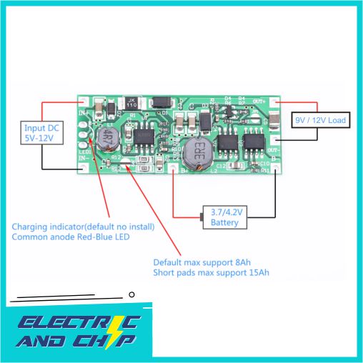 Modul UPS 5V - 12V to 9V / 12V DC Module Charging Power Supply Control