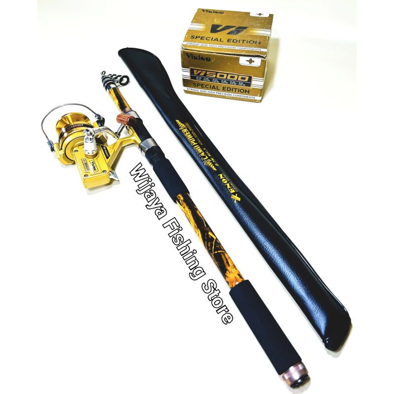 Set Joran Pancing Xenon Camo Power 210 240 270 300 360 dan Reel Viking Special Edition Vi 3000 5000 