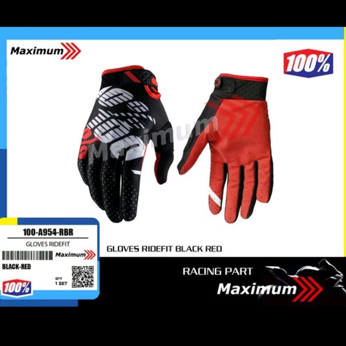 GLOVES SARUNG TANGAN 100 PERCENT RIDEFIT DRIVER MOTOR