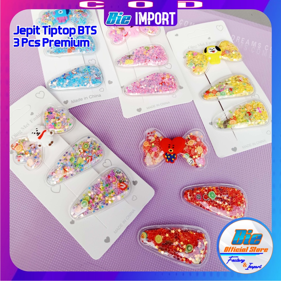 3 Pcs Jepit Rambut BTS Korea Premium Impor Best Seller