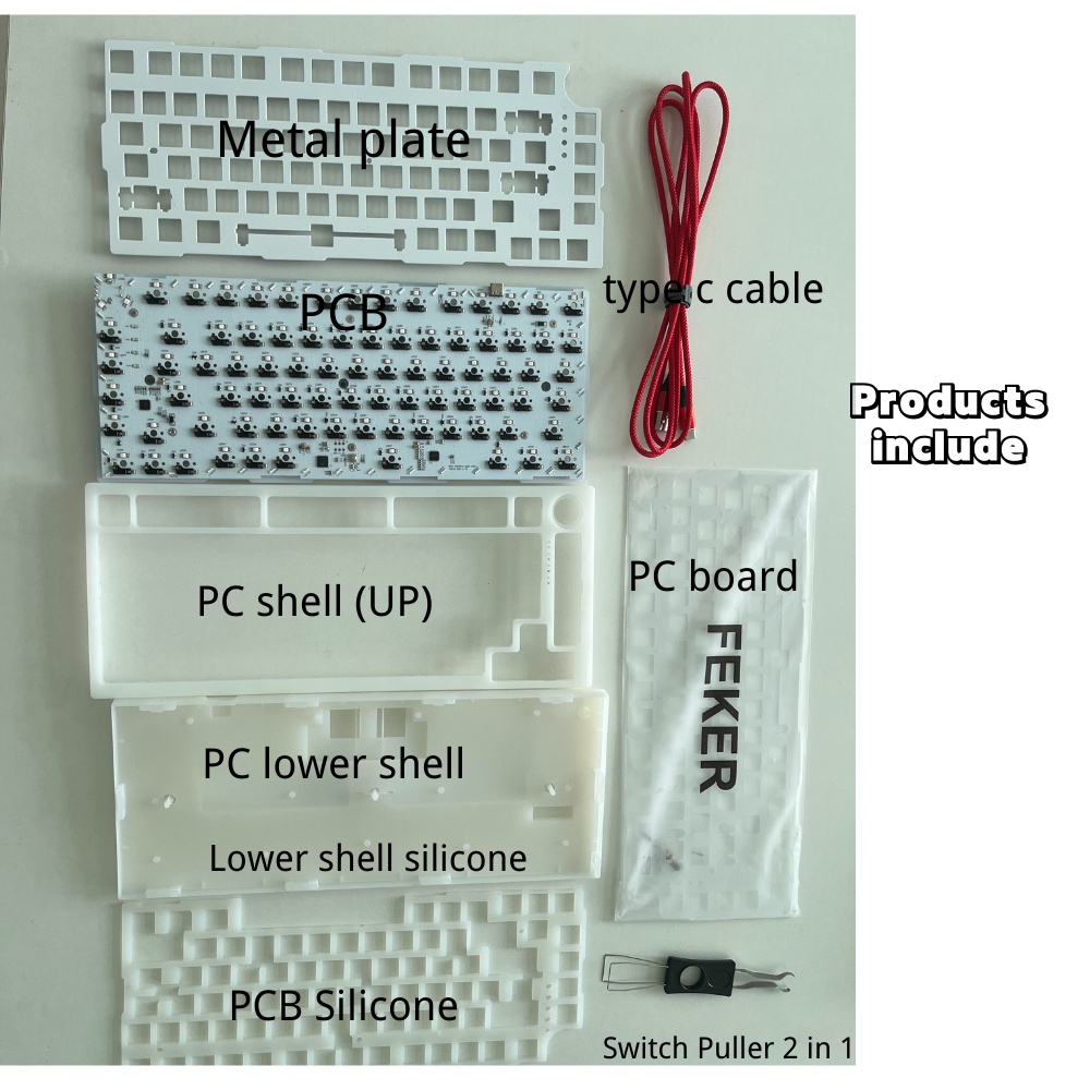 Feker ik75 QMK VIA Keyboard Mekanikal Versi Custom Dengan Lampu Led RGB