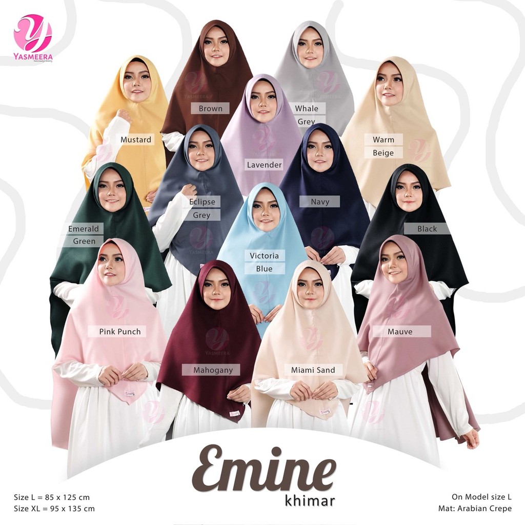YASMEERA KHIMAR EMINE/HIJAB MODERN/HIJAB GAMIS MODERN/HIJAB GAMIS CANTIK/HIJAB STYLE/SYAR'I MODERN