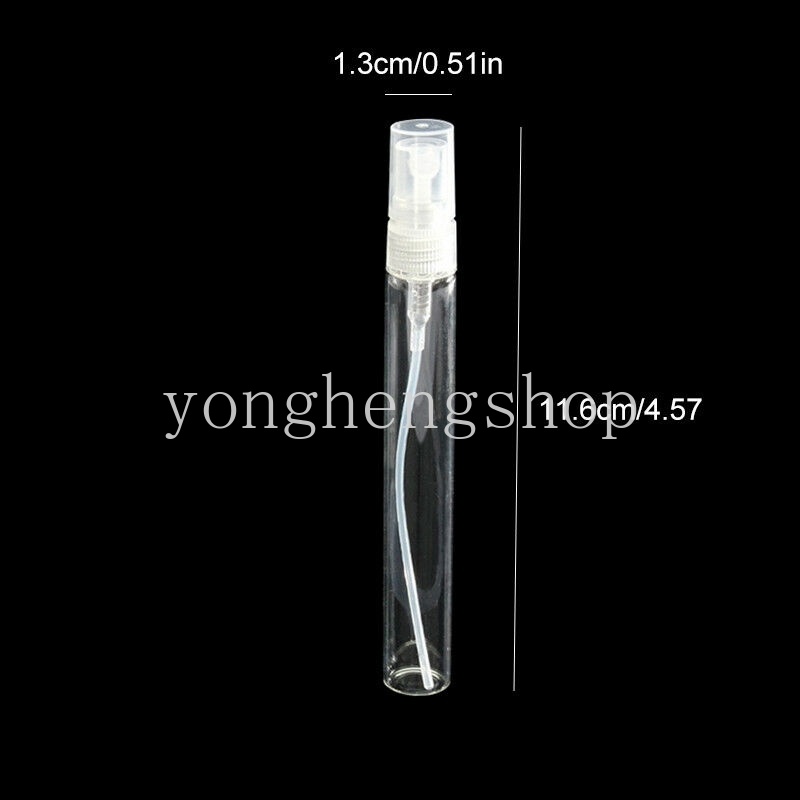 5 Pcs Botol Parfum Kosong Isi Ulang Model Semprot Bahan Kaca Ukuran 3 / 10ML Untuk Travel