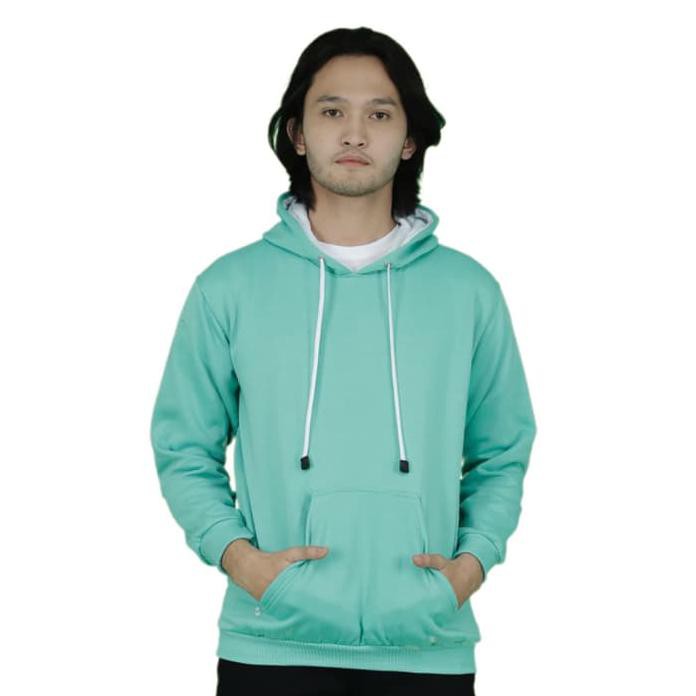 Terbaru & Termurah Jaket Sweater Polos Hoodie Jumper Hijau Mint - Premium Quality - Hijau Tosca, S