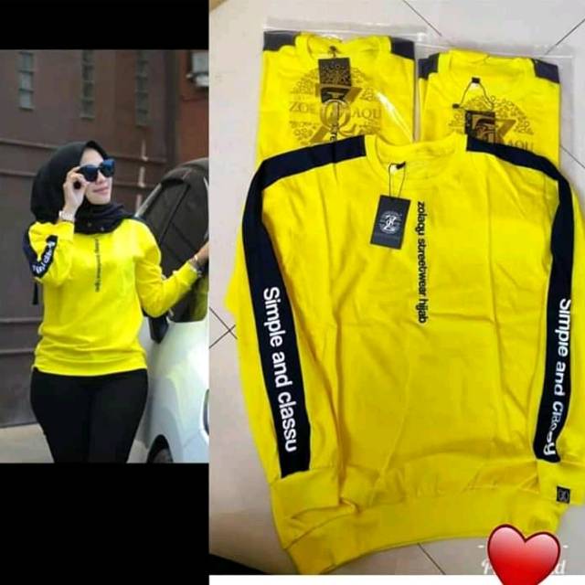Atasan zolaqu original kuning kenari