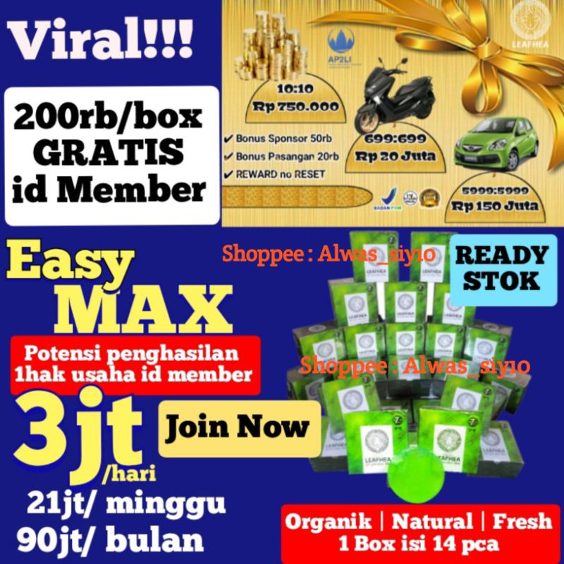PAKET BISNIS LEAFHEA GRATIS MEMBER KEMASAN BARU