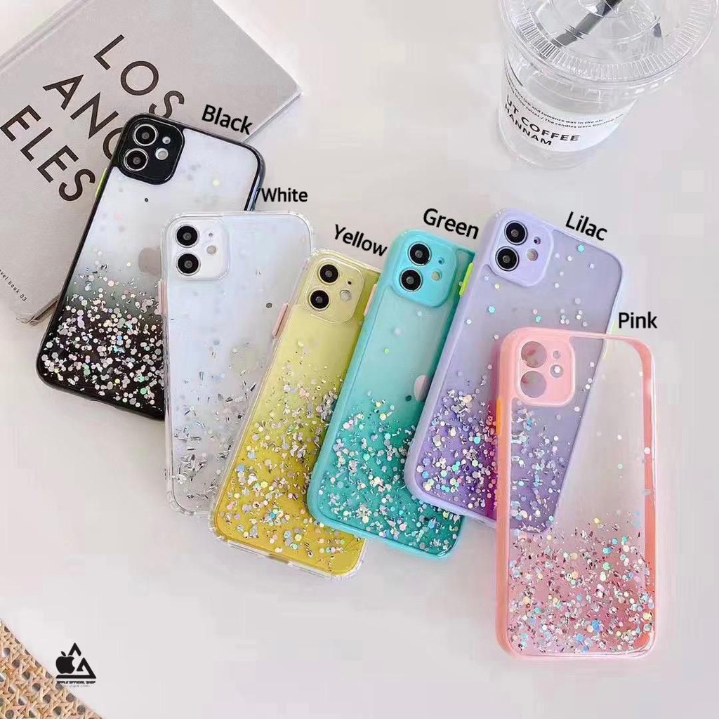 SOFT CASE CANDY CLEAR GLITER iPhone 7+ 8+ XR X XS MAX 11 11 PRO MAX 12 12 PRO MAX MINI  Bening  Gradasi Glitter Silikon Softcase