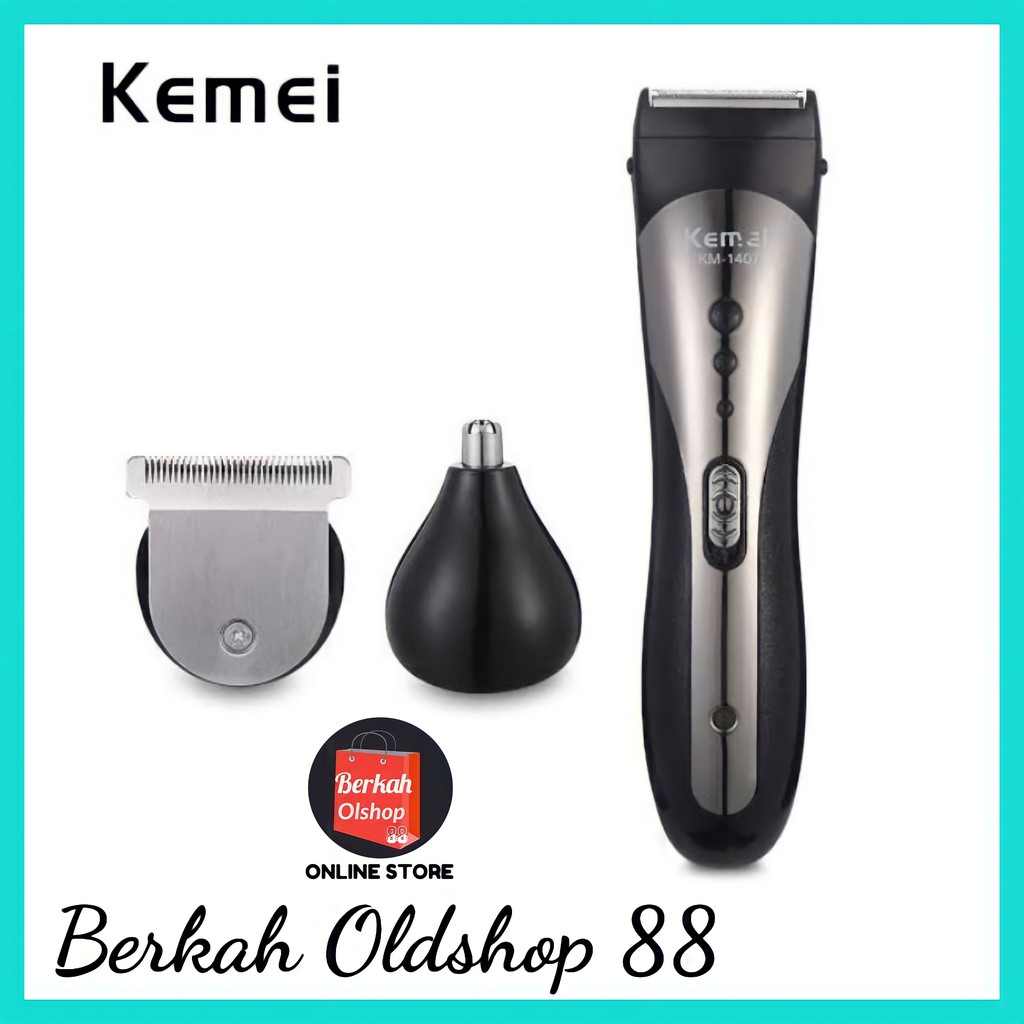 Kemei KM-1407 Alat Cukur Rambut Elektrik Cukur Jenggot Mesin Potong Rambut Hair Clipper Alat Potong Rambut Cliper Rambut Cordless Professional Pemotong Rambut Hair