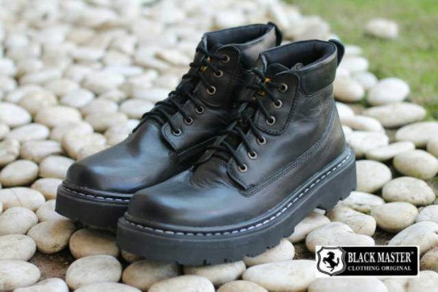 BLACK STONE - BLACK MASTER ORIGINAL | Sepatu Boots Biker Touring Rockers Outdoor Kulit Asli