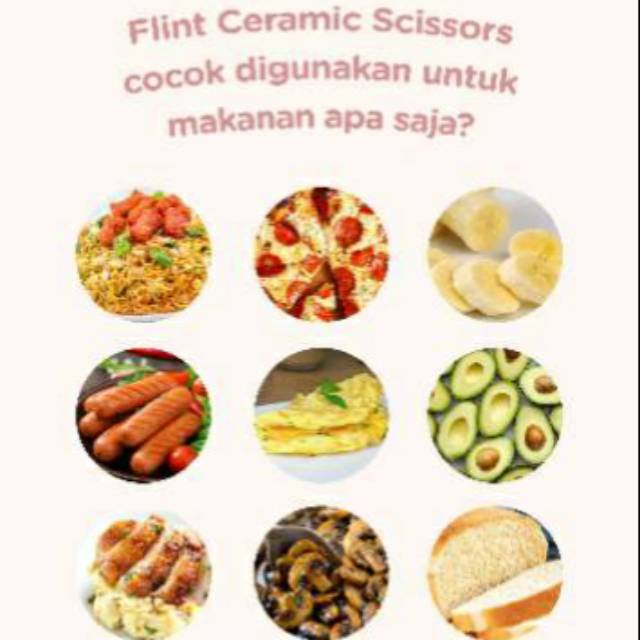 Gunting keramik makan anak FLINT tiny bites murah sekali promo mpasi ceramic scissors gunting makan anak balita persiapan mpasi FREE food tong foodtong