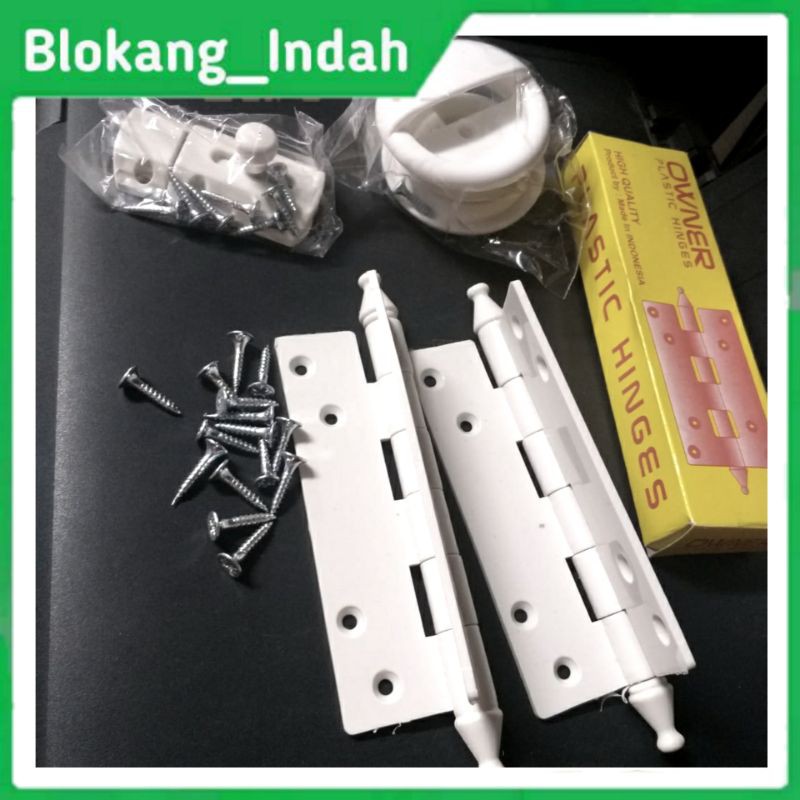 1 SET Engsel Pintu Kamar Mandi / Handle Engsel Grendel