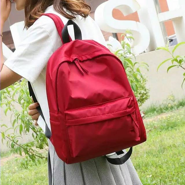 MURAH MERIAH Tas Ransel Polyster SIMPLE Tas Murah Tas Sekolah Tas Remaja Ransel Sekolah Ransel Wanita Kanvas Fashion Tas Sekolah Siswa untuk Remaja Perempuan Ransel Wanita Warna Polos Kualitas Tas Buku Travel Santai