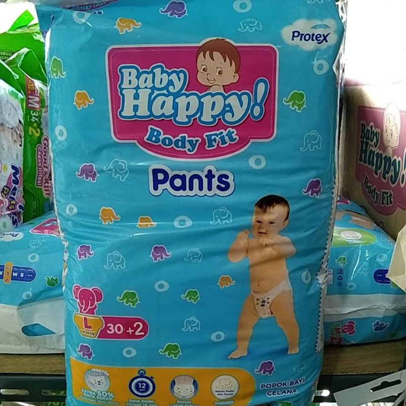 Baby Happy Pants Body Fit S38 / M32 / L28 / XL26 Popok Celana Anak Bayi M 32 / L 28 / XL 26