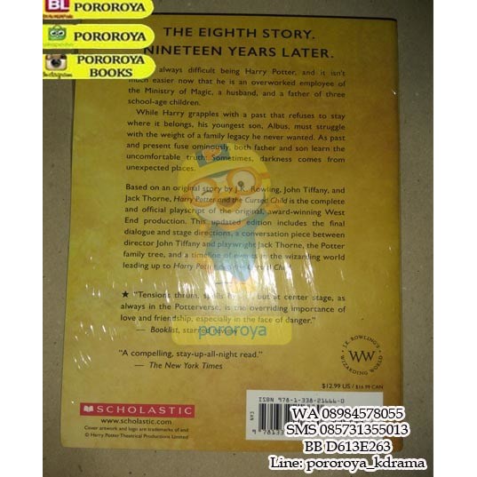 CUCI GUDANG Novel HARRY POTTER AND THE CURSED CHILD HARRY POTTER 8 (English) TERBARU
