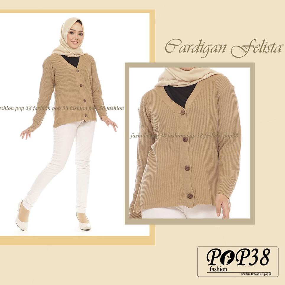 LYA CARDIGAN RAJUT 4 KANCING BATOK/cardigan rajut salur wanita trending❅ (Diskon)