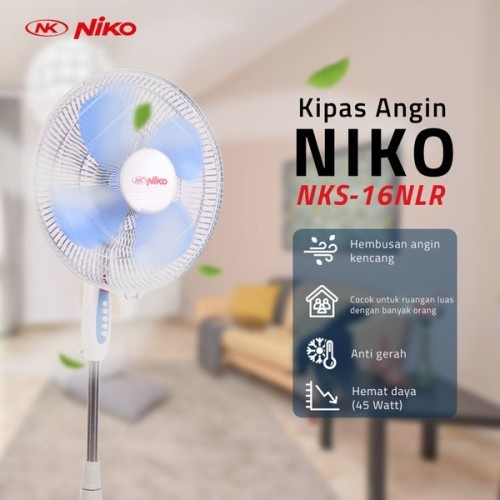 NIKO NK 16 NLR Kipas Angin Berdiri Standing 16 Inch Stand Fan Niko kaki bulat