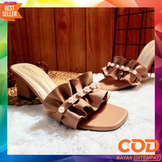 Riska 012 - Sandal Hak Tahu Kaca/Hils Wanita Sepatu Hak Tali/Sandal Ha High Heels Wanita Rylia Strap