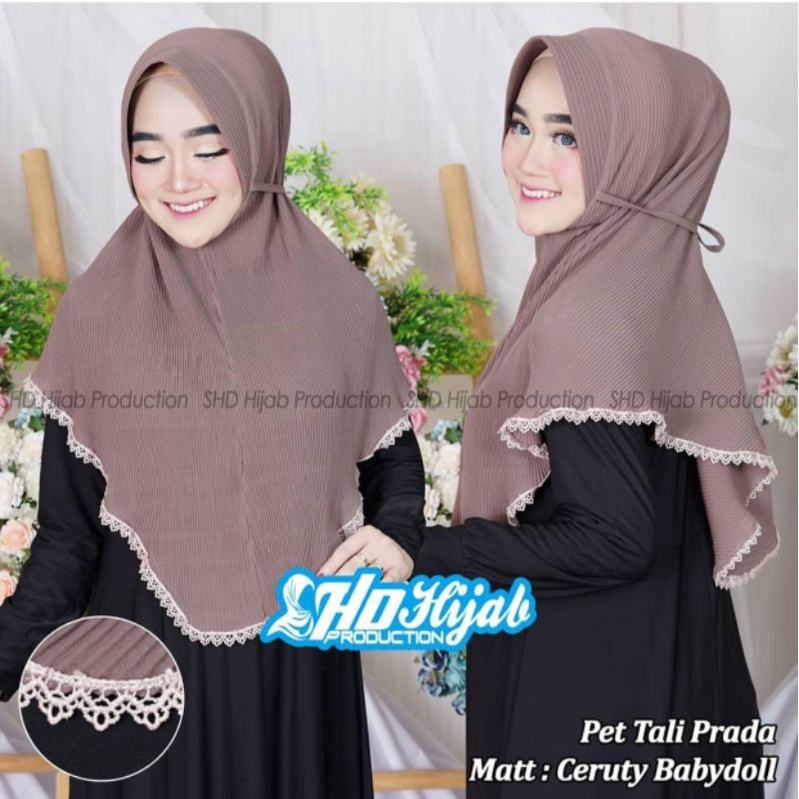 bergo pet renda//plisket renda bawah