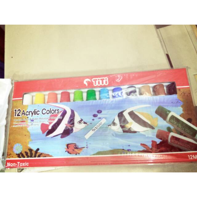 

Cat lukis acrylic 12 warna