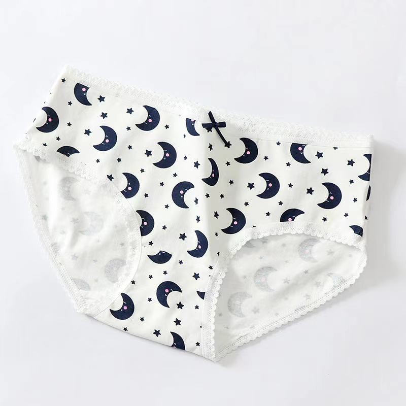 HOHO_HWANG (C-89) Celana Dalam Brief Mid Waist Bahan Katun Anti Bakteri Warna Polos Untuk Wanita-5