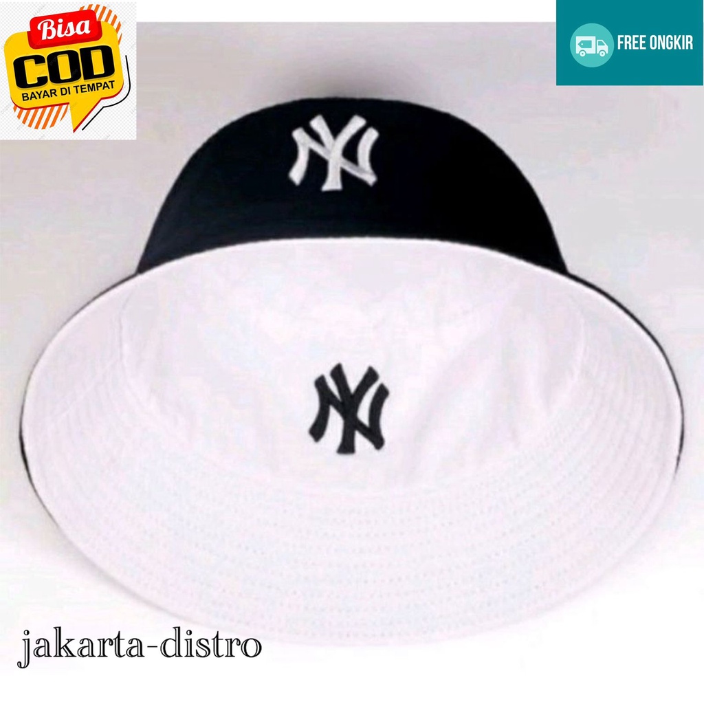 Bucket hats bolak-balik logo NY/bucket wanita terbaru