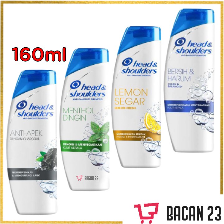 Head &amp; Shoulders Shampoo ( 160ml ) ( Mentol Dingin / Lemon Segar )Sampo Anti Ketombe / Bacan 23