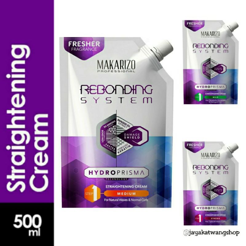 MAKARIZO HYDROPRISMA STEP 1 500ML Rebonding System Mild / Medium / Strong Pelurus Rambut