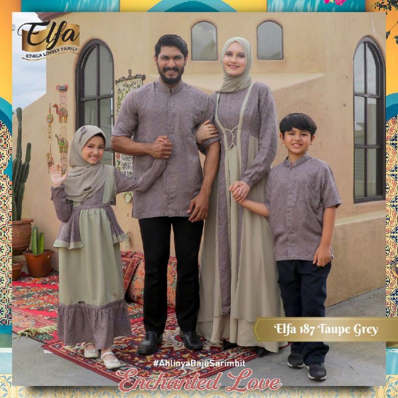 SARIMBIT ETHICA 2021 / ELFA 187 / BAJU SERAGAM LEBARAN KELUARGA MUSLIM / BAJU COUPLE MUSLIM KELUARGA