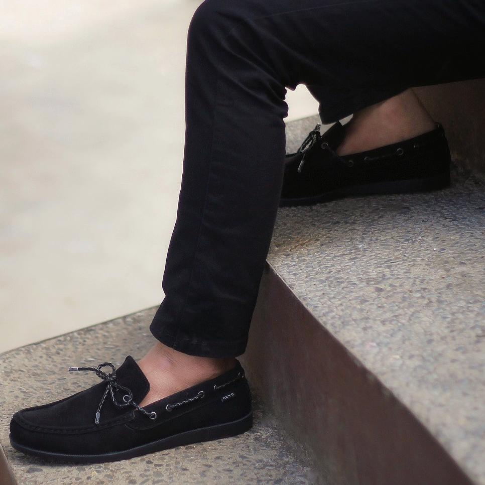 T55V LICK NAVY ORIGINAL x REYL MAN Sepatu Slip On Biru Dongker Pria Slop Simple Casual Formal Kerja 