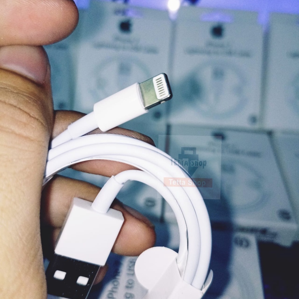 Kabel Cas Light Timbal Balik Warna Putih Flash Charging Gunakan Kepala Cas Ori Panjang Setengah Sampai 1 Meter